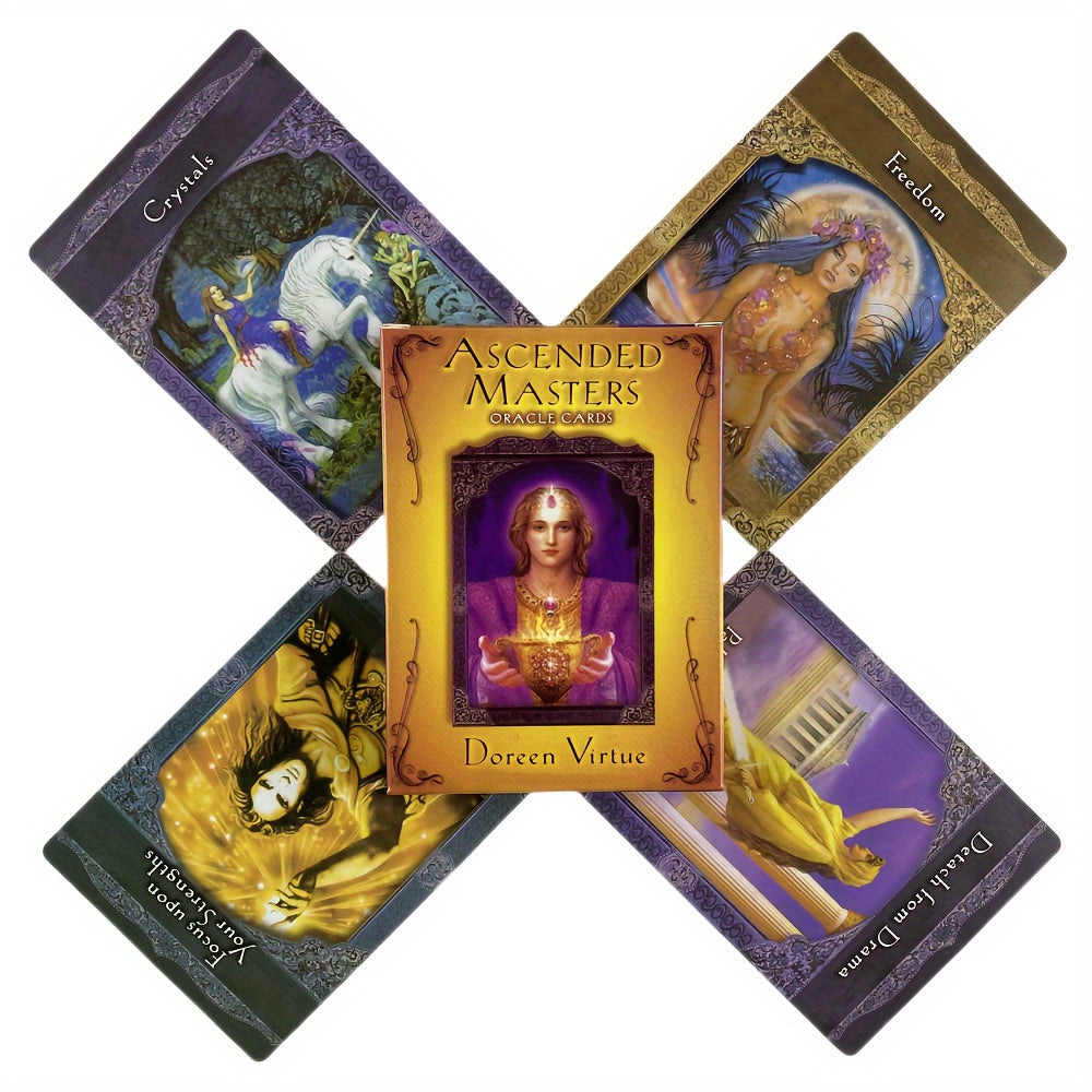 Ascended Masters Oracle Tarot Cards - Doreen Virtue Deck with 44 Cards, Paper Material, Ideal for Adult Friends and Family Party Board Games
