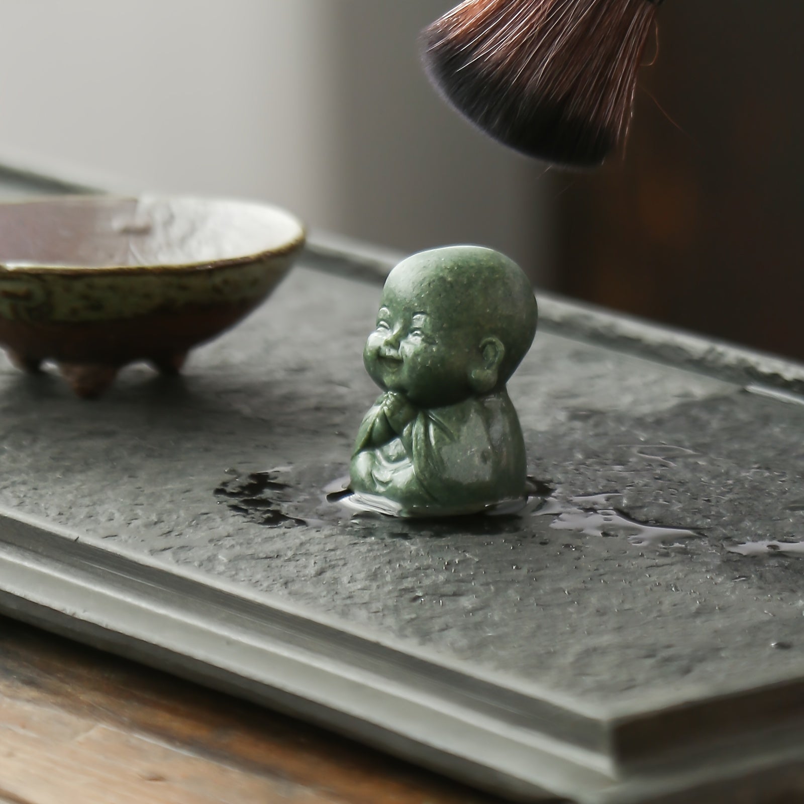 4pcs, Cute Smiling Little Buddha Statue, Monk, for Living Room/Yoga Room/Tea Table/Outdoor Garden/Moss Flower Pot/Fish Tank Decoration, Beautiful and Peaceful/Soothing Decoration, Creative Small Gift, Housewarming Gift