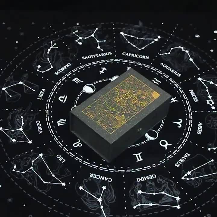 78 Black Golden Colorful Golden Foil Tarot Cards Stamping Plastic PVC Waterproof Tarot Board Games Black Cool Stamping