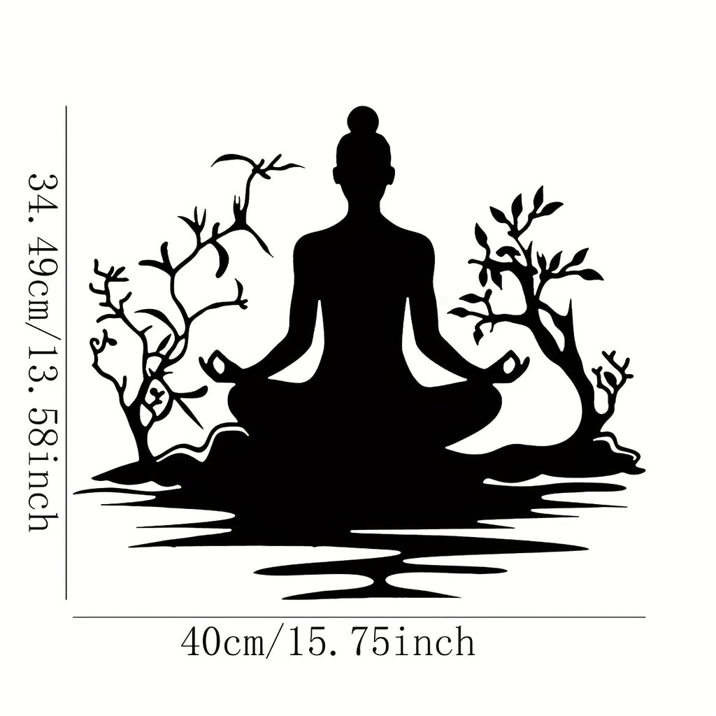 1pc Buddha Statue Metal Wall Art Suitable for Home, Office, Outdoor Zen Meditation Statue - Chakra Wall Decor, Yoga & Meditation Gift, Metal Buddha Art 15.7inx14in