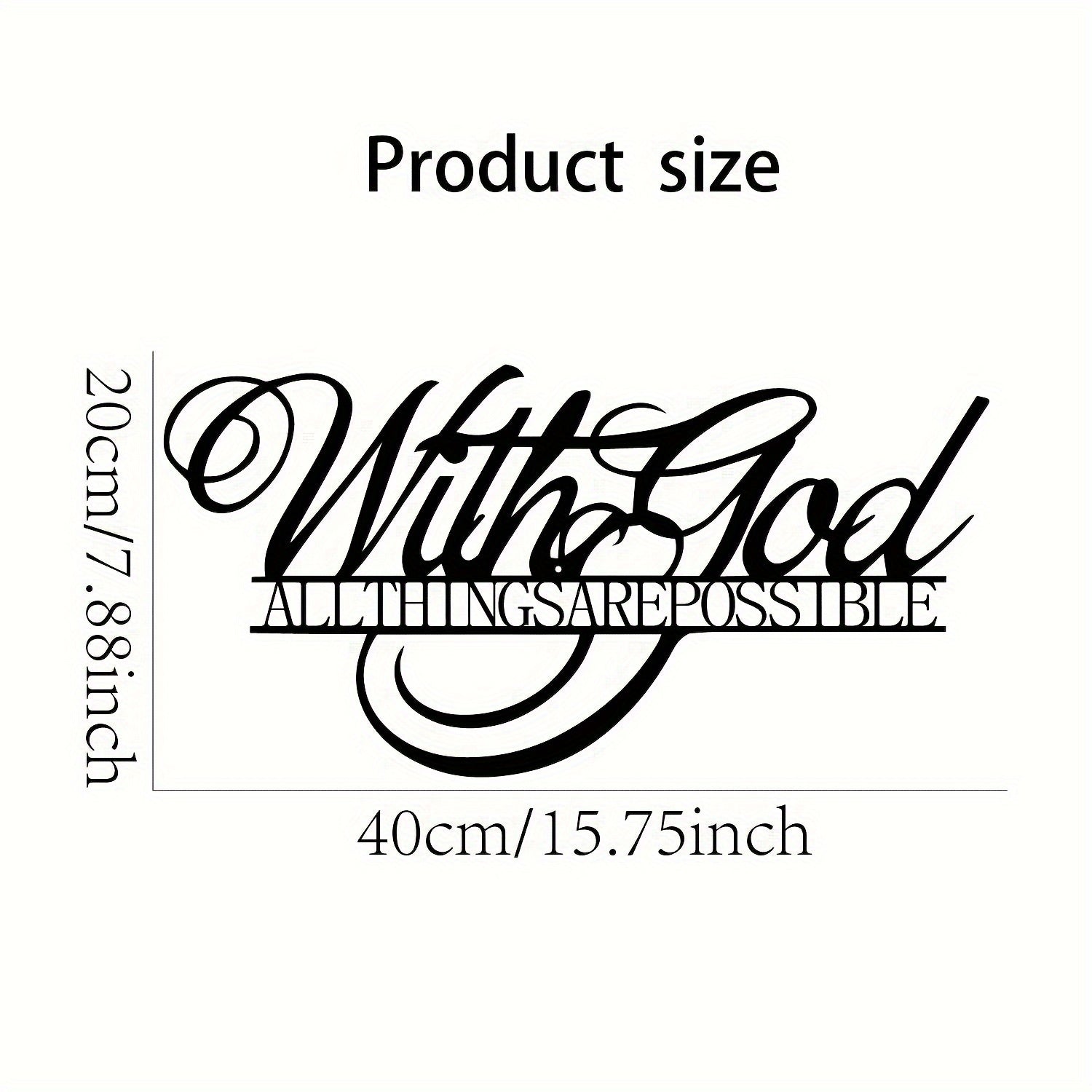 1pc, Anything Is Possible With God Metal Wall Signs, Scripture Signs, Christian Words, Scripture Signs, Farmhouse Decoration
