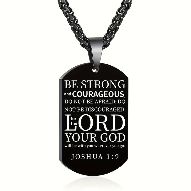 Funky Christian Dog Tag Necklace - Uncoated Stainless Steel with Laser Engraved Bible Verses - Suitable for Everyday Wear