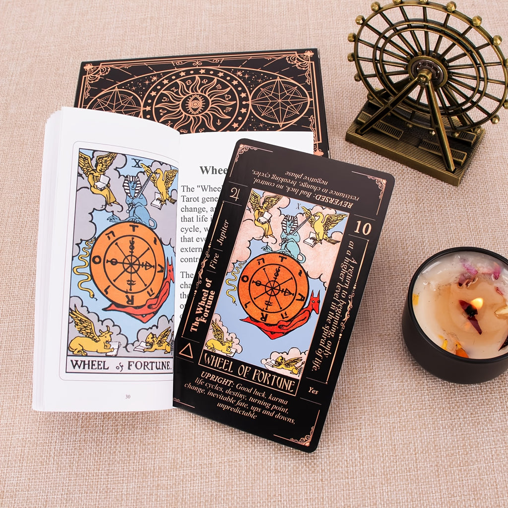 Beginner's Tarot Card Set with Guidebook & Storage Bag - Durable, Classic Cards for Insight and Divination