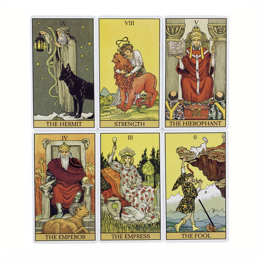 78pcs After Tarot Cards Deck, 2.6 x 4.7 inches, Traditional Tarot Artwork with Modern Twist, Divination Tools, Includes Major and Minor Arcana, Mystical Fortune Telling Cards