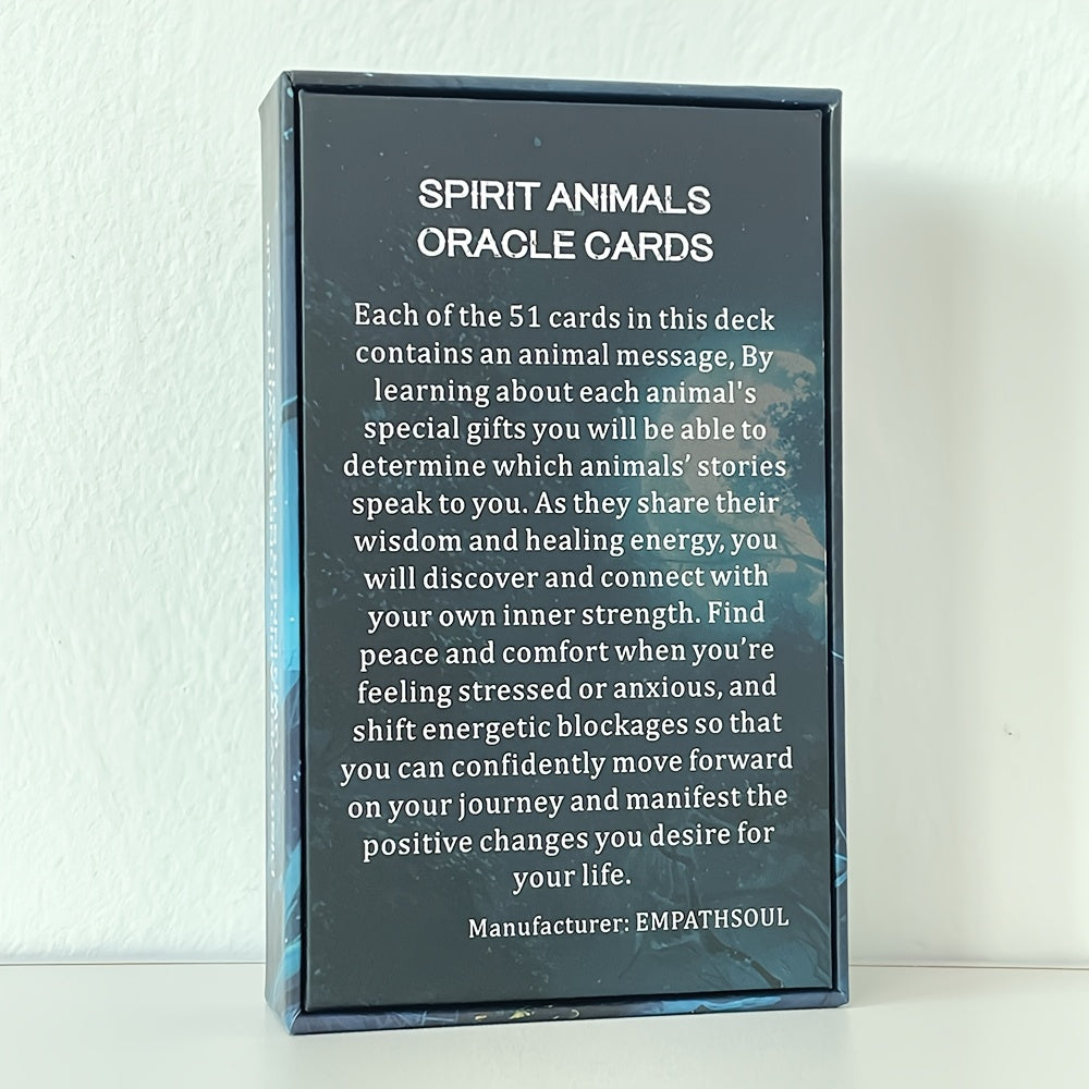 Animal Oracle Cards, Animal Tarot Cards, Animal Information, Tarot Cards with Keywords, Fortune Telling Toy, 4.72x2.76inch, 52 Cards