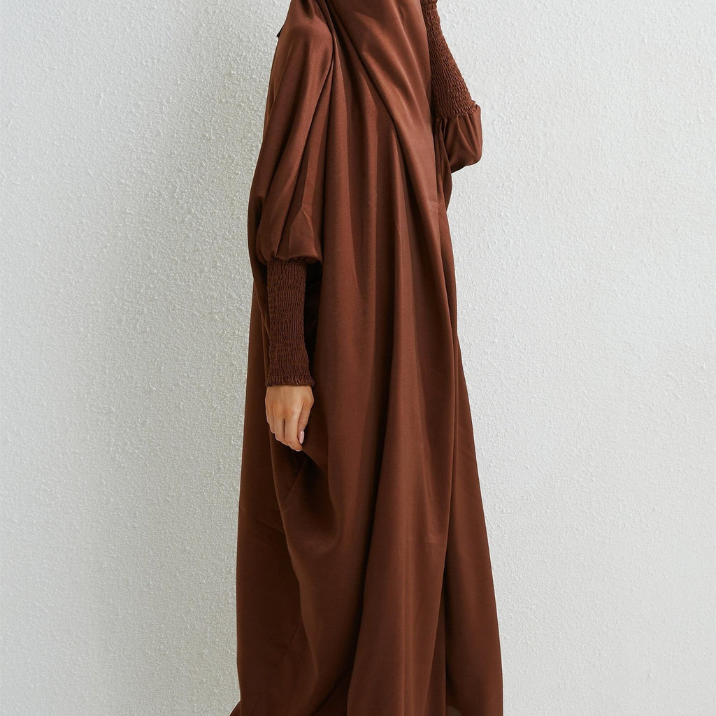 Ramadan Solid One-Piece Prayer Modest Dress - Modest Full Length Dress With Hijab -  For Women - Suitable for Ramadan & Islamic Events - Perfect Gift for Muslim Women