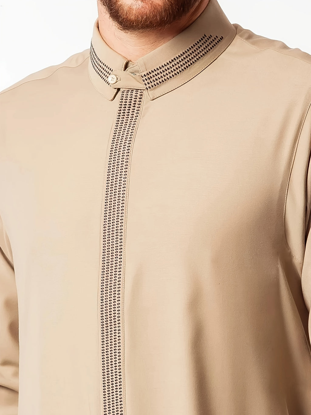 Plus Size Men's Men's Robe Muslim Casual Embroidered Robe Islamic Men's Four Seasons Formal Classic Robe