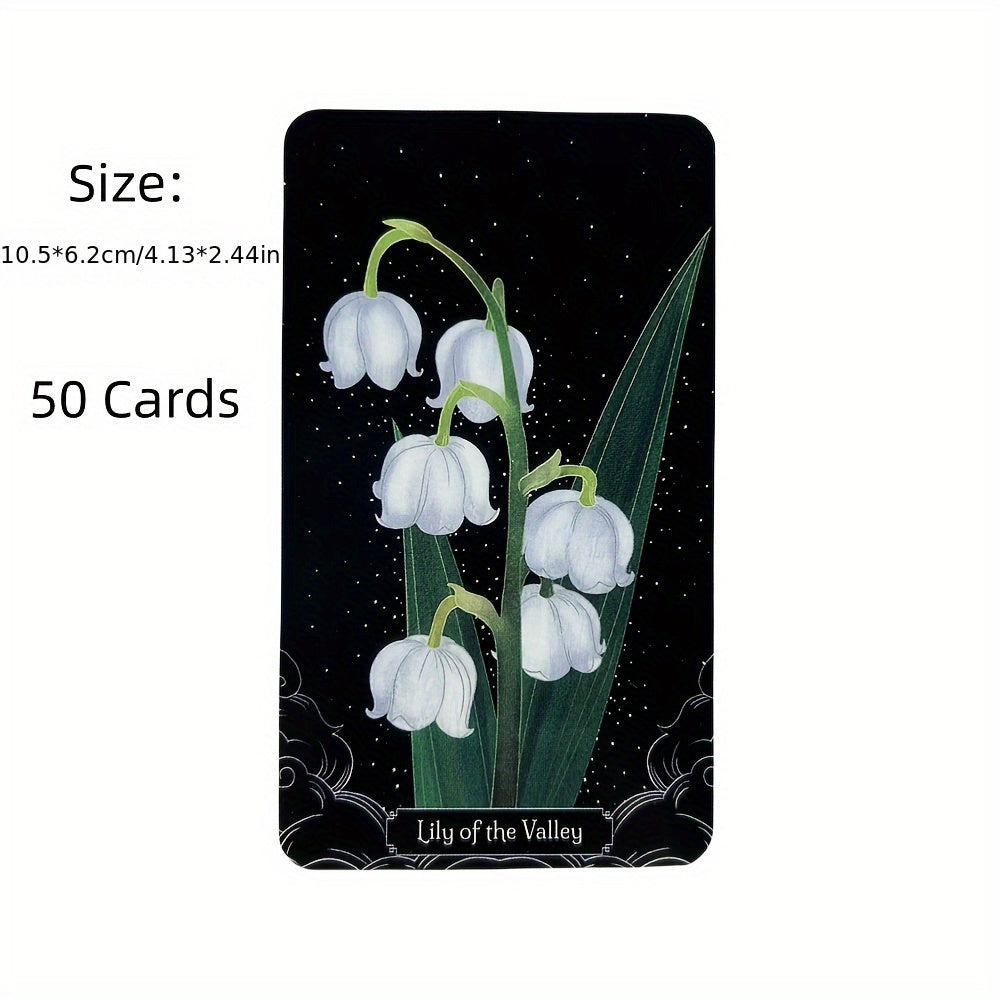 Botanical Oracle Cards - A Little Rain Theme, High-Quality Fortune Telling Tarot Deck for Parties & Leisure Games, 4.13x2.44in