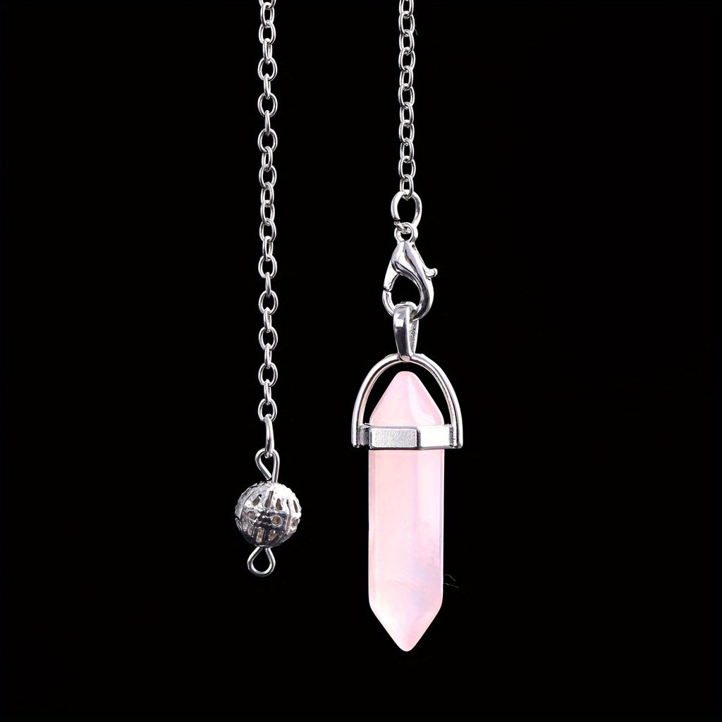 1/7/45pcs Natural Crystal Hexagonal Pillar Crystal Pendulum Wiccan DIY Crystal Pendulum Objects Decoration (Multi-material Combination Synthetic Opal)