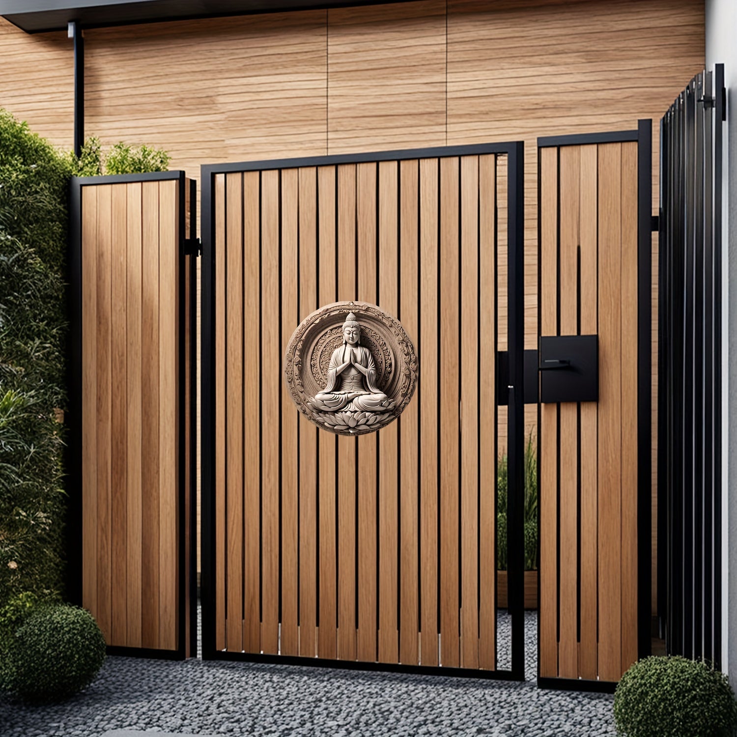 8X8" Buddha Bodhisattva Aluminum Wall Art - Unique Home & Bathroom Decor