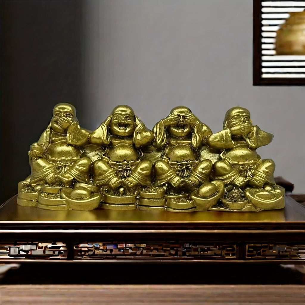 1pc New Year Gift Lucky Buddha Statue Home Decoration New Year Gift Resin Craft