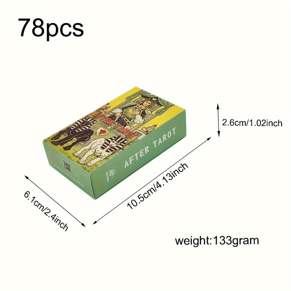 78pcs After Tarot Cards Deck, 2.6 x 4.7 inches, Traditional Tarot Artwork with Modern Twist, Divination Tools, Includes Major and Minor Arcana, Mystical Fortune Telling Cards