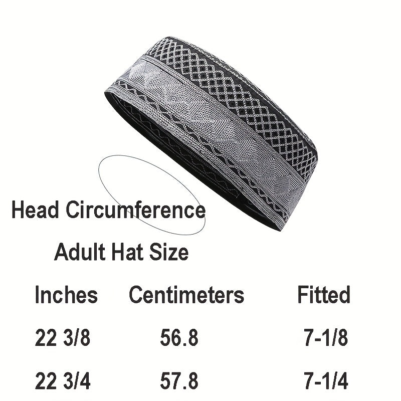 Muslim Kufi Hats, Comfortable Skull Caps, Taqiyah Prayer Hat, For Everyday Wear