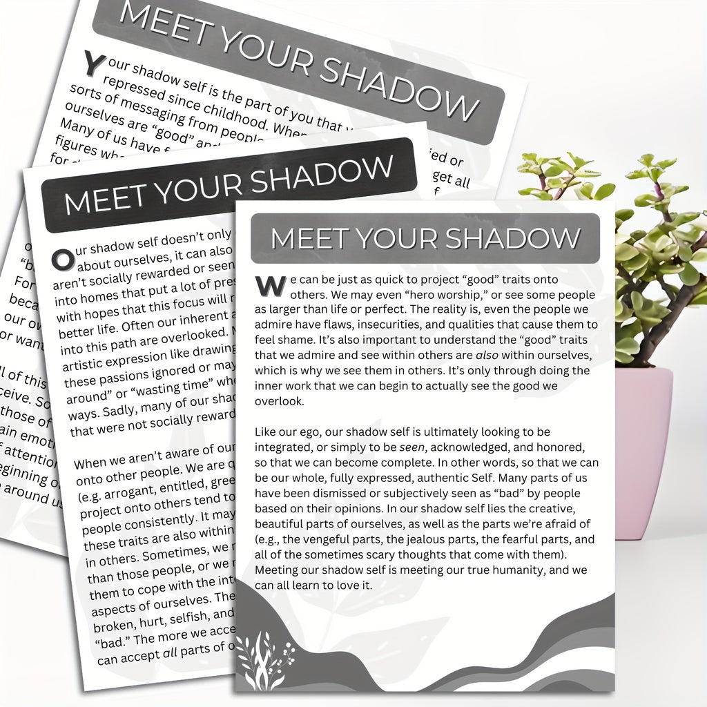 2 Books in 1: Shadow Work Journal & Guide for Beginners - Spiral Bound Undated Psychological Shadow Work Notebook with Dark Tree & Pink Blossoms Design, Self-Help Exercises to Integrate & Transcend Shadows, Daily Reflections