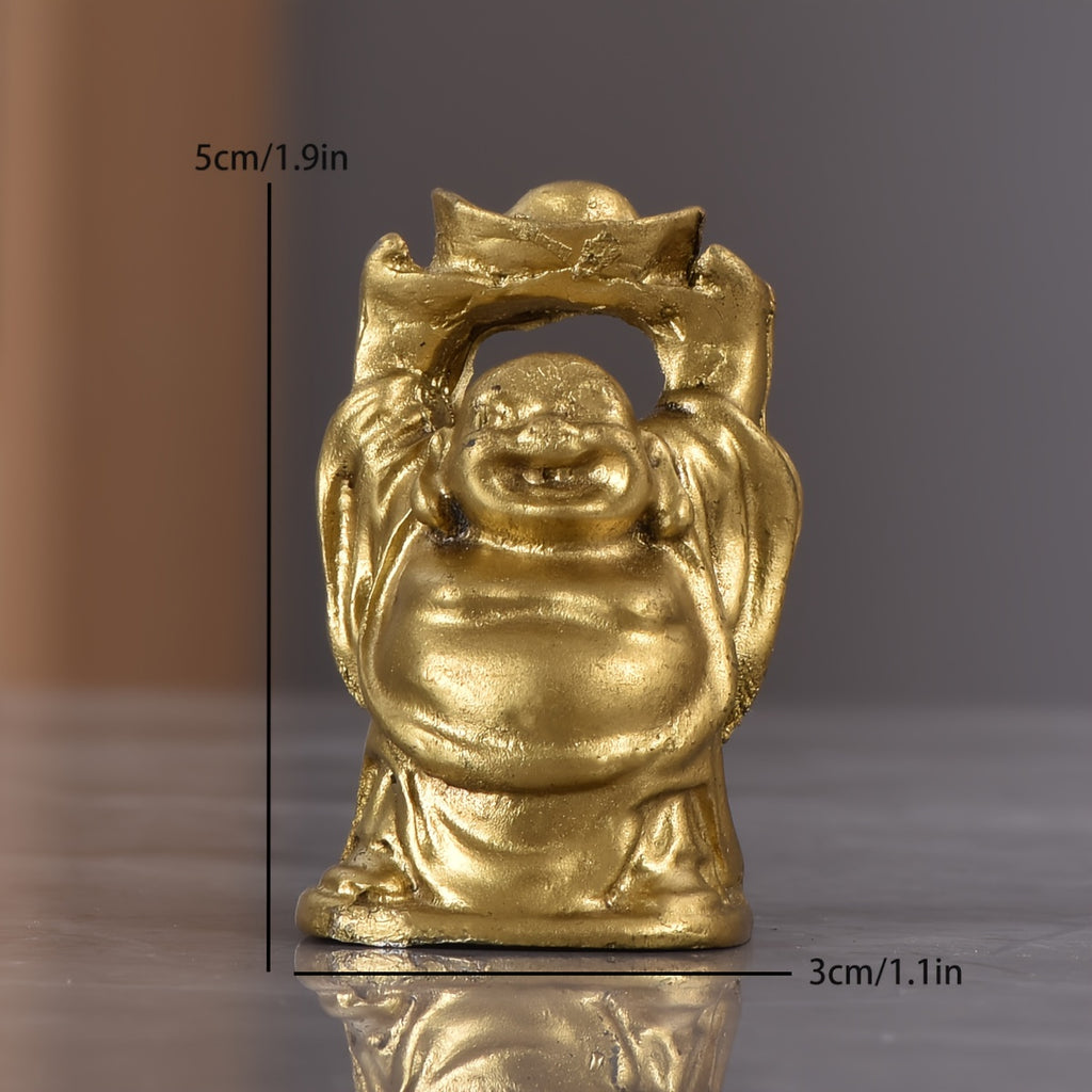 6pcs Antique Auspicious Buddha Statue Resin Ornament, Resin Ornament, Feng Shui Buddha Statue Ornament, Indoor Small Ornament, Car Small Ornament