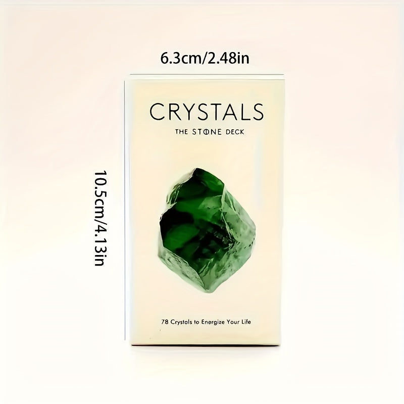 78-Card Crystals Oracle Tarot Deck for Insight and Guidance, Premium Paper Material, Tool for and, Suitable for Ages 14 and Up