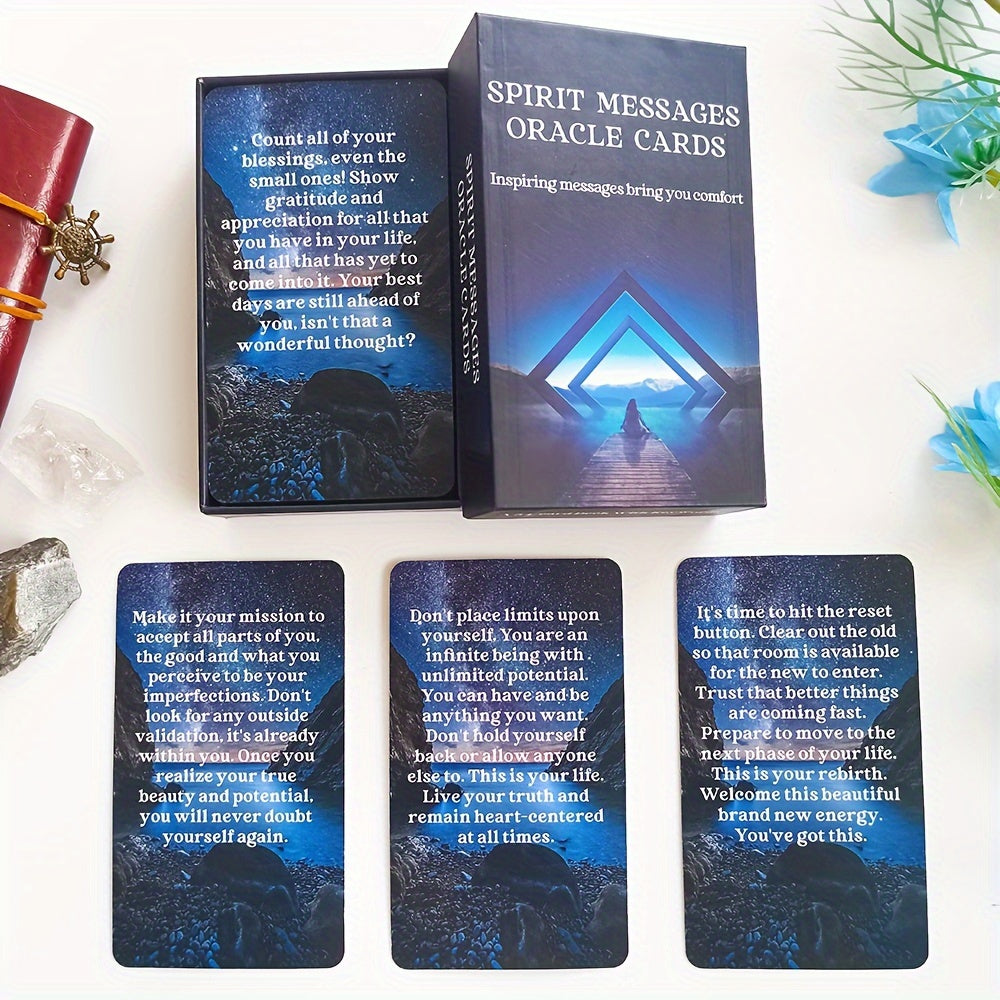 Spirit Messages Oracle Deck - 54-Card Tarot Cards for Love, Career & Spirituality Guidance | Beginner-Friendly with Premium Coated Paper
