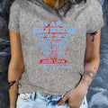 Women's Casual Short Sleeve T-Shirt with Geometric Pattern - Polyester Knit Fabric, Round Neck, All-Season Comfort, Bible Believin' Christian Girl Design