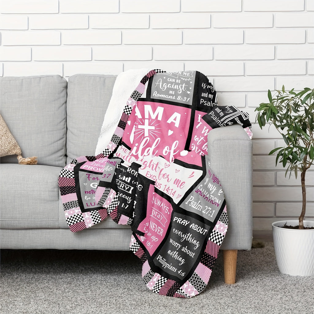 1pc Christian Women'S Gift 'I Am a Child of God' Fleece Blanket for Napping, Sofa, And Bedding