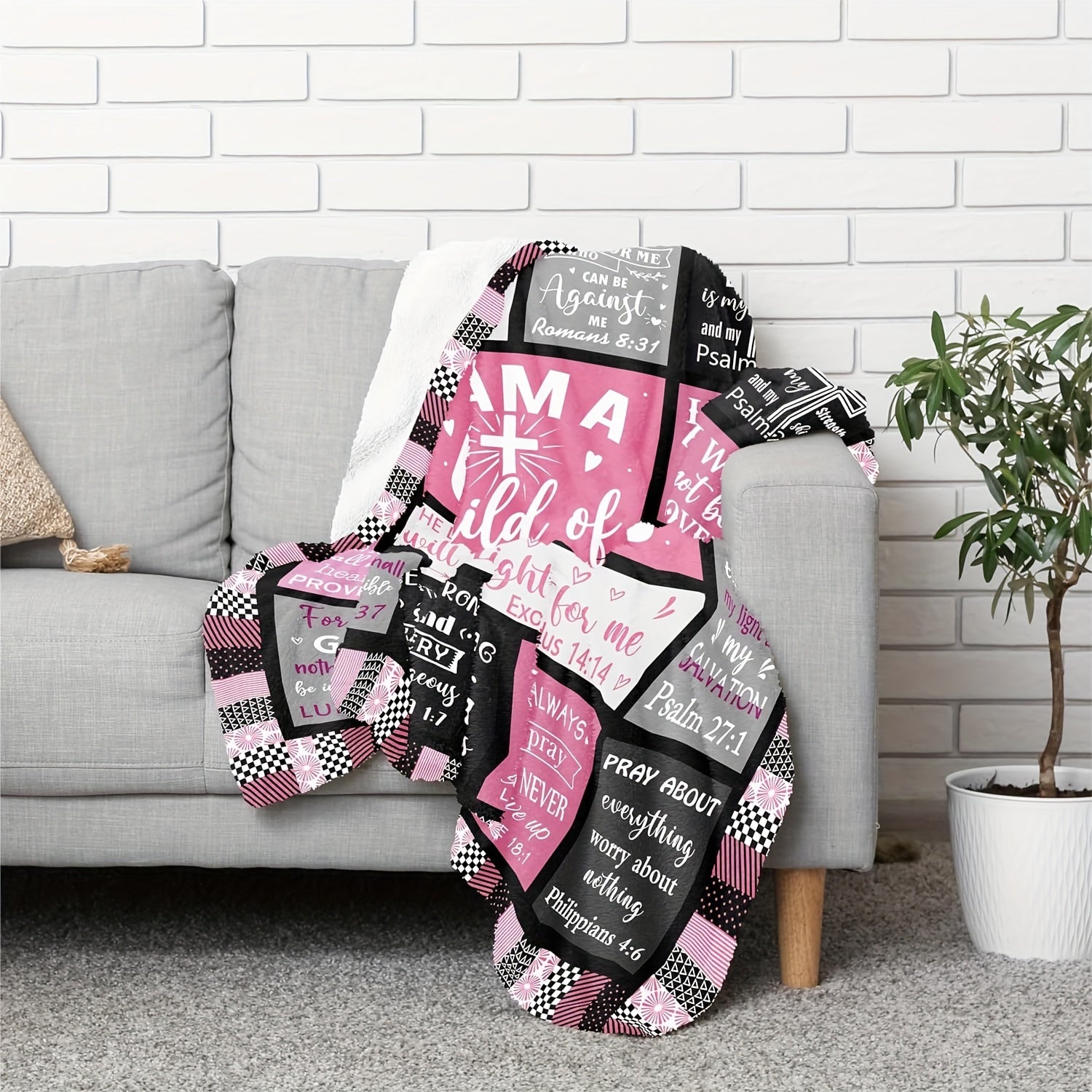 1pc Christian Women'S Gift 'I Am a Child of God' Fleece Blanket for Napping, Sofa, And Bedding
