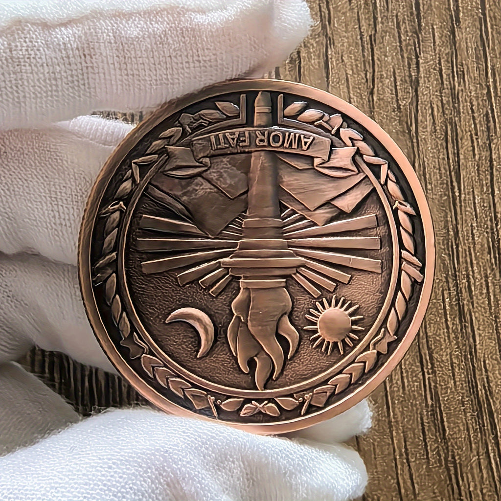 3pcs Amor Fati Resilience Emblem Challenge Coin - Stoic Philosophy-Inspired Metal Token - Motivational Daily Reminder For Stoicism Practitioners And Enthusiasts