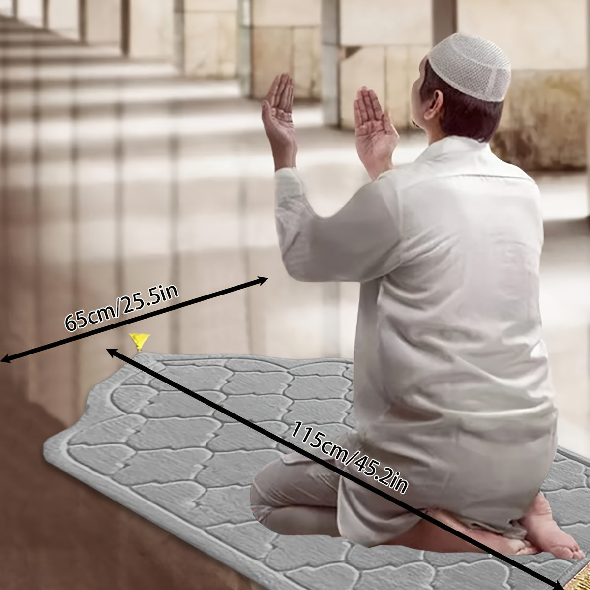 1 Pc Red Muslim Prayer Mat, Non-Slip Foldable Family Prayer Mat, Tassel Pilgrimage Mat, Thickened Kneeling Mat, For Pilgrimage Activities