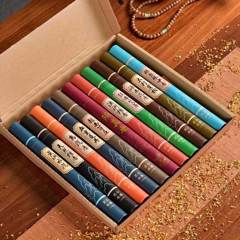 11 Boxes Per Set Of Natural Aromatherapy -121 Natural Sandalwood Home And Yoga Aromatherapy - Classic And Buddha Fragrance, Burning For Over 45 Minutes... - Perfect Gift