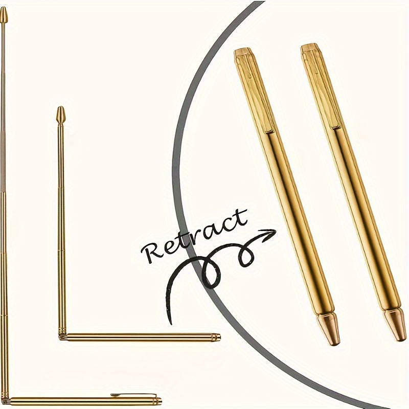 2pcs Pure Copper Retractable Dragon Rule Detection Rod Divination Rod Feng Shui Detection Rod, Used For Ghost Hunting Tools, Divination Water, Treasure, Buried Items, Etc