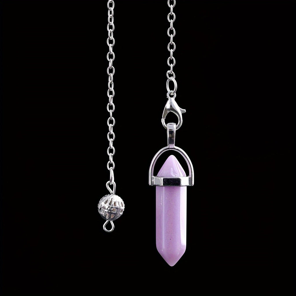 1/7/45pcs Natural Crystal Hexagonal Pillar Crystal Pendulum Wiccan DIY Crystal Pendulum Objects Decoration (Multi-material Combination Synthetic Opal)