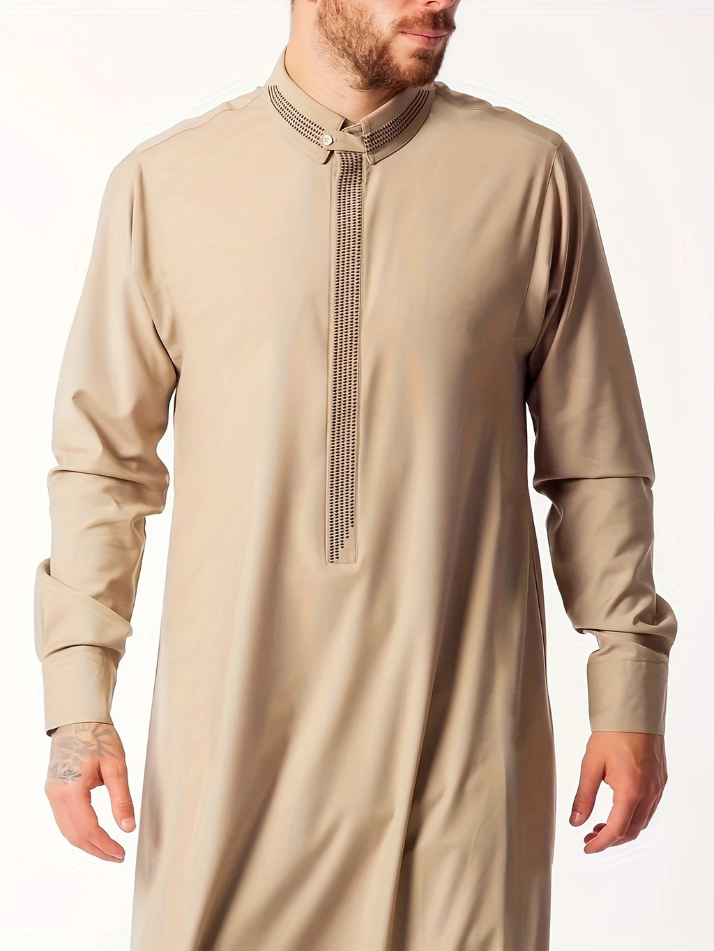 Plus Size Men's Men's Robe Muslim Casual Embroidered Robe Islamic Men's Four Seasons Formal Classic Robe