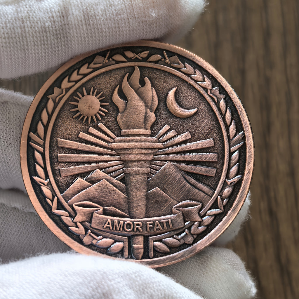 3pcs Amor Fati Resilience Emblem Challenge Coin - Stoic Philosophy-Inspired Metal Token - Motivational Daily Reminder For Stoicism Practitioners And Enthusiasts