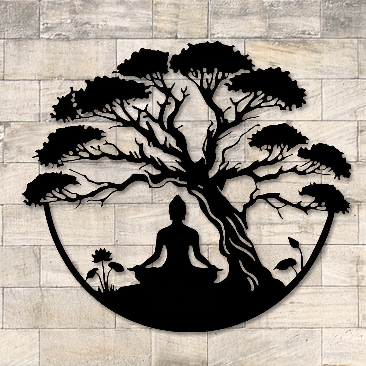 1pc Buddha Statue Metal Wall Art Suitable for Home, Office, Outdoor Zen Meditation Statue - Chakra Wall Decor, Yoga & Meditation Gift, Metal Buddha Art 15.7inx14in