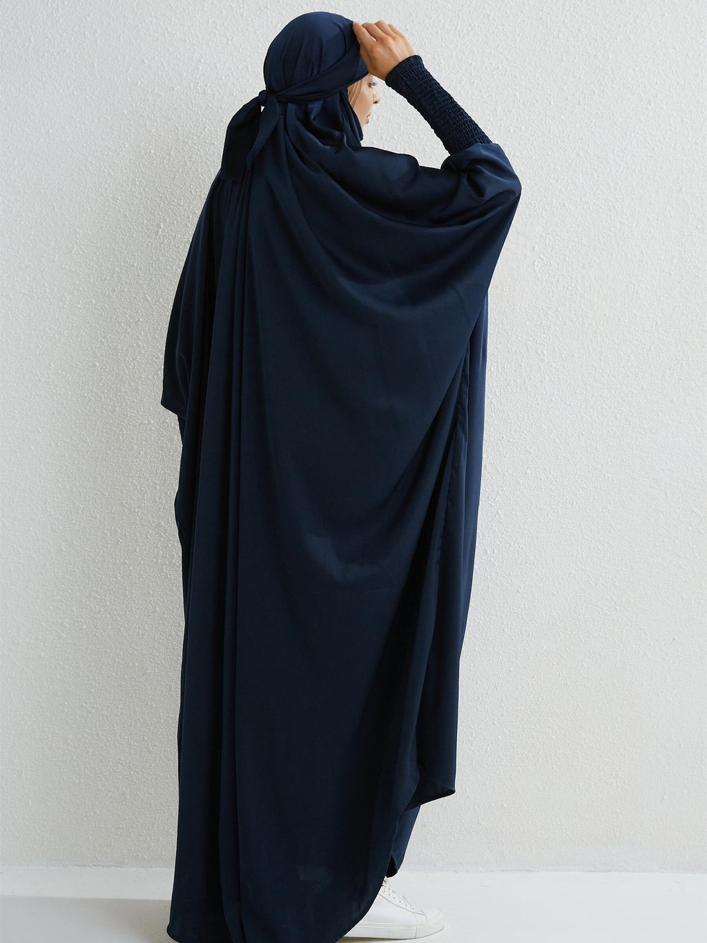Ramadan Solid One-Piece Prayer Modest Dress - Modest Full Length Dress With Hijab -  For Women - Suitable for Ramadan & Islamic Events - Perfect Gift for Muslim Women