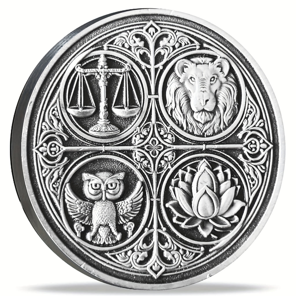 The Four Cardinal Virtues Stoic Coin: Emblem of Christian Ethical Principles - Inspirational Daily Reminder for Stoicism Enthusiasts and Thoughtful Gifts