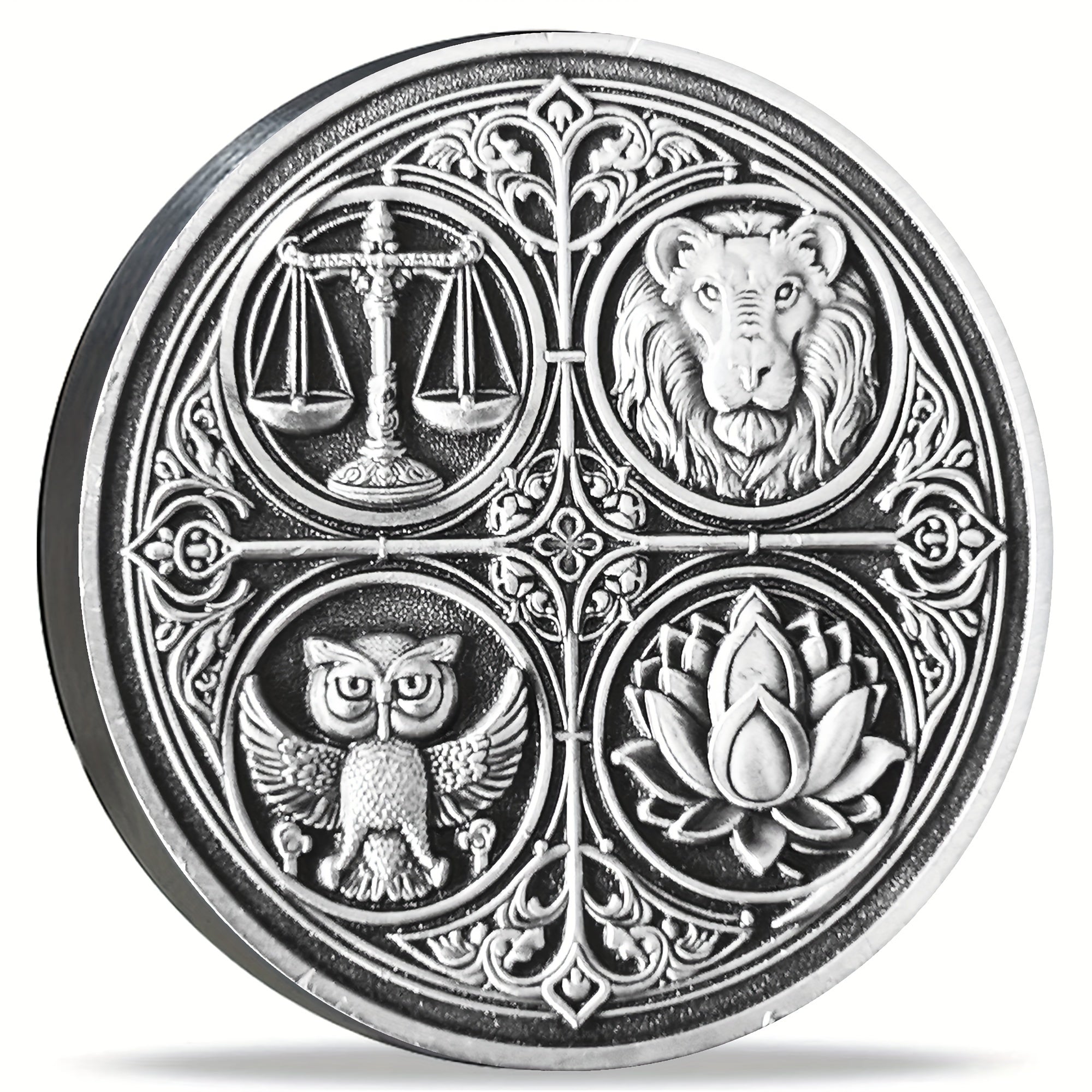 The Four Cardinal Virtues Stoic Coin: Emblem of Christian Ethical Principles - Inspirational Daily Reminder for Stoicism Enthusiasts and Thoughtful Gifts