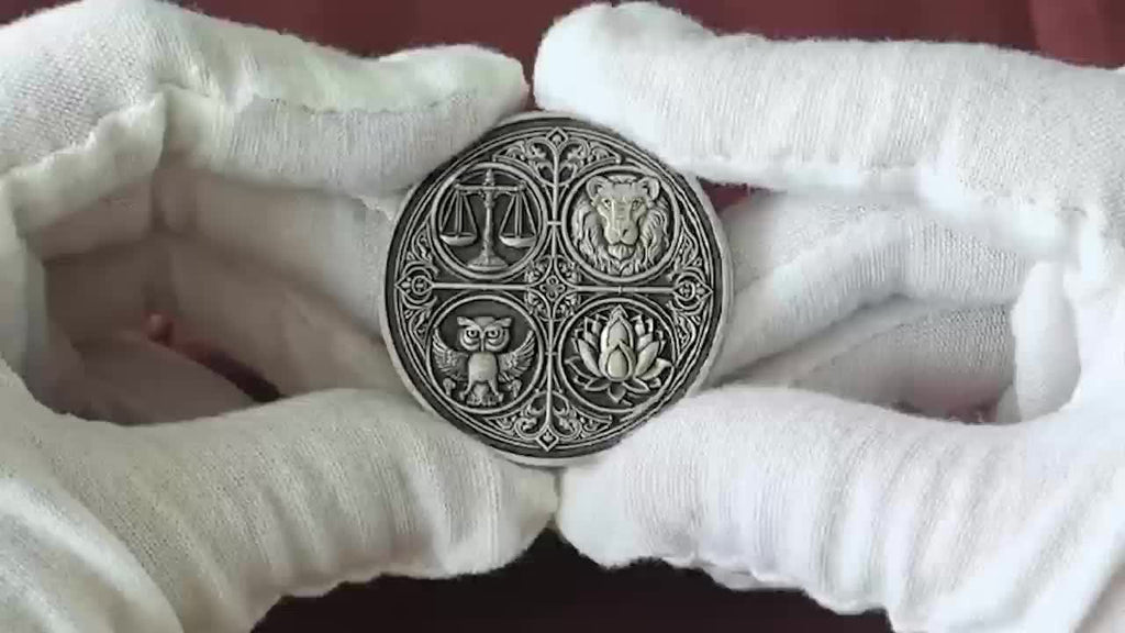 The Four Cardinal Virtues Stoic Coin: Emblem of Christian Ethical Principles - Inspirational Daily Reminder for Stoicism Enthusiasts and Thoughtful Gifts