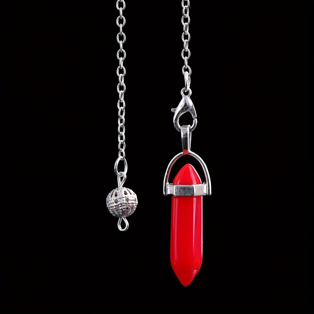 1/7/45pcs Natural Crystal Hexagonal Pillar Crystal Pendulum Wiccan DIY Crystal Pendulum Objects Decoration (Multi-material Combination Synthetic Opal)