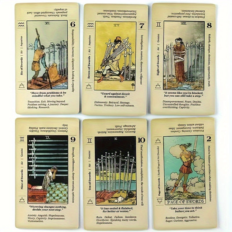 Beginner's Tarot Card Set with Keywords - Fortune Telling for Insight & Guidance
