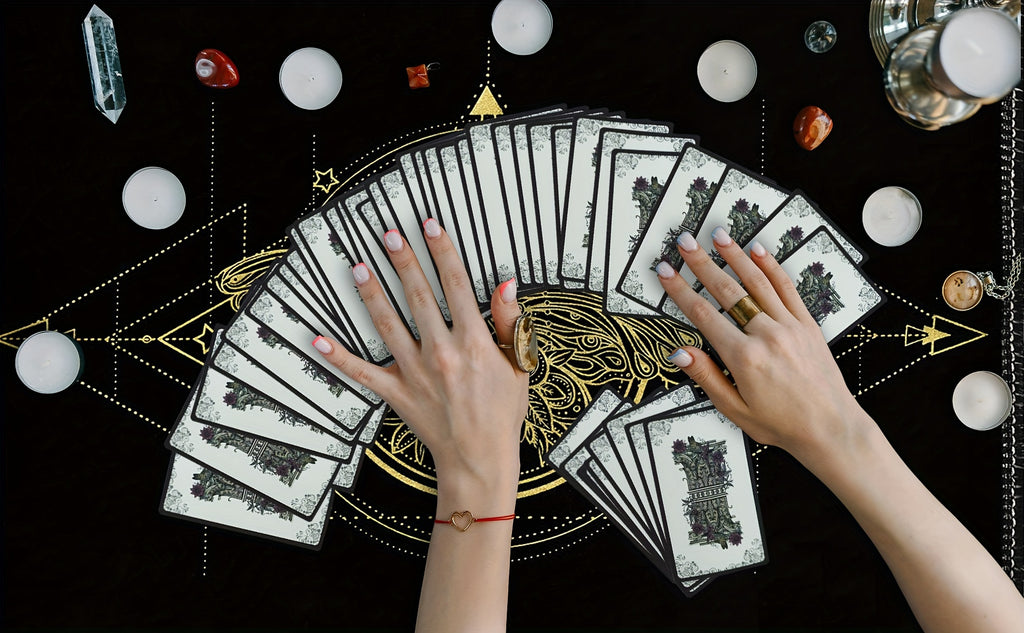Altar Tarot Card Cloth - Velvet Tarot Divination Tablecloth With Tarot Carrying Bag