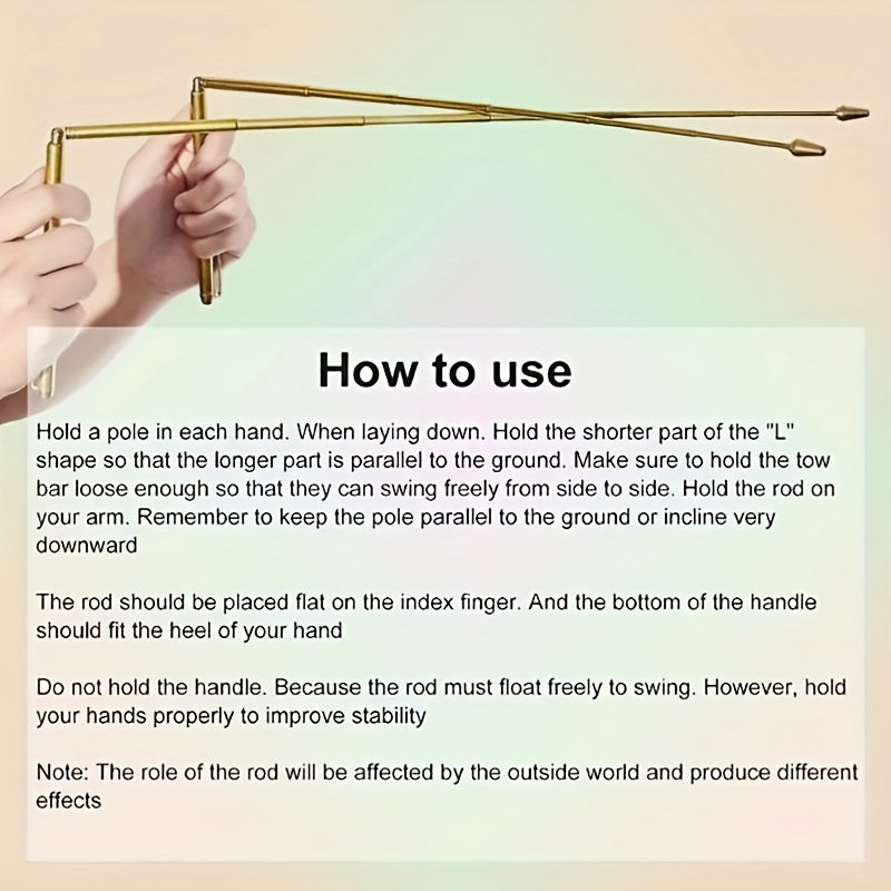 2pcs Pure Copper Retractable Dragon Rule Detection Rod Divination Rod Feng Shui Detection Rod, Used For Ghost Hunting Tools, Divination Water, Treasure, Buried Items, Etc