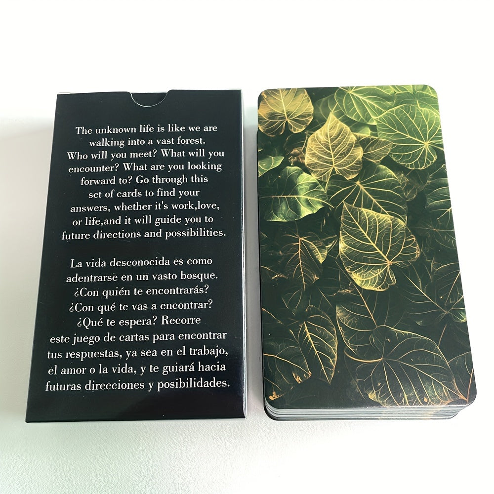 Spanish And English Tarot Cards, The Unknown Forest Oracle Cards, Fortune Telling Toys, Taro Deck With Keywords, 12x7cm Cards