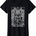 The Lovers Tarot Card Halloween Grim Reaper Gothic Horror T-Shirt