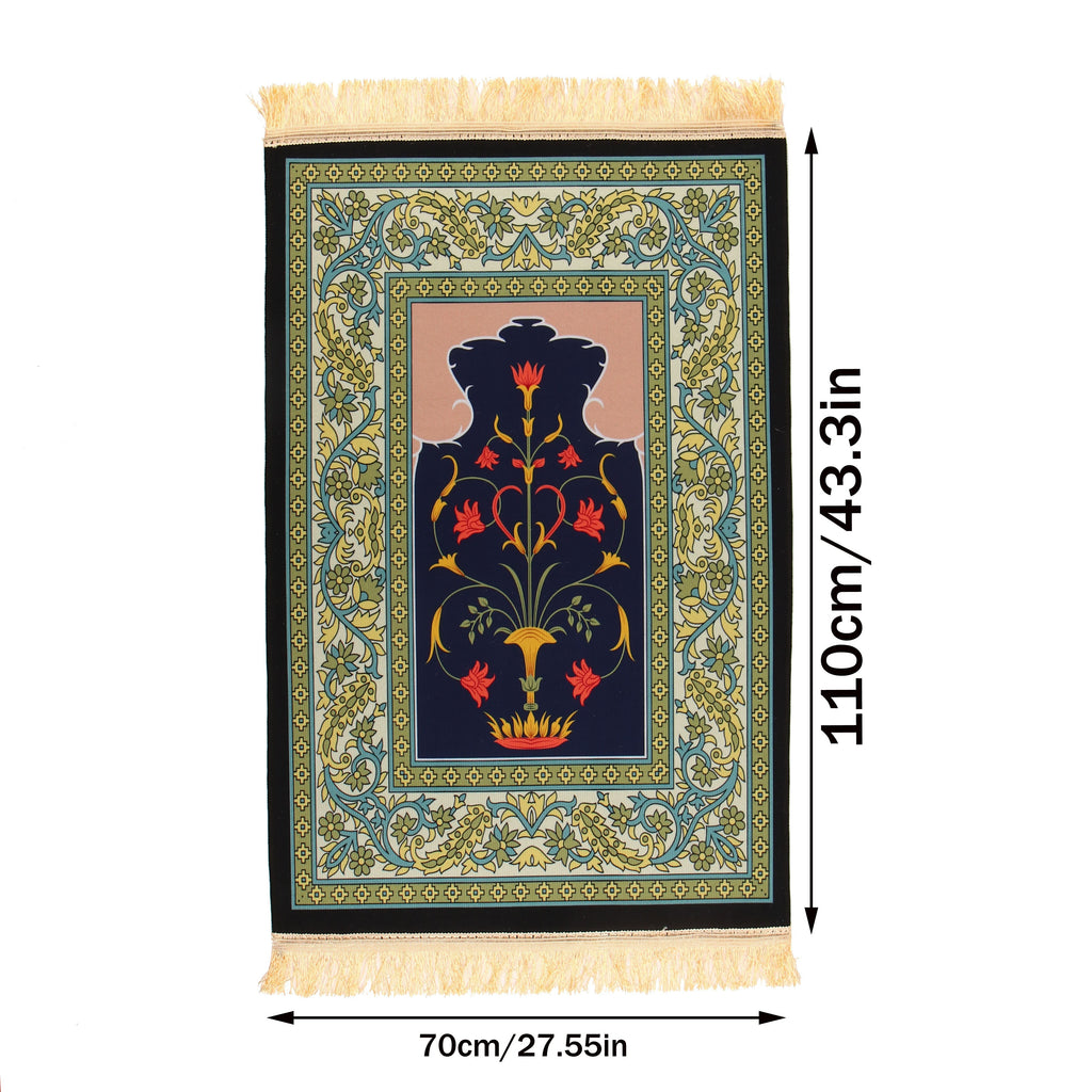 1pc Luxury Muslim Prayer Mat, Non-Slip Printed Islamic Kabah, Soft Worship Cushion, Meditation Rug, Pilgrimage Blanket, Islamic Prayer Carpet, Ideal Islamic Gift