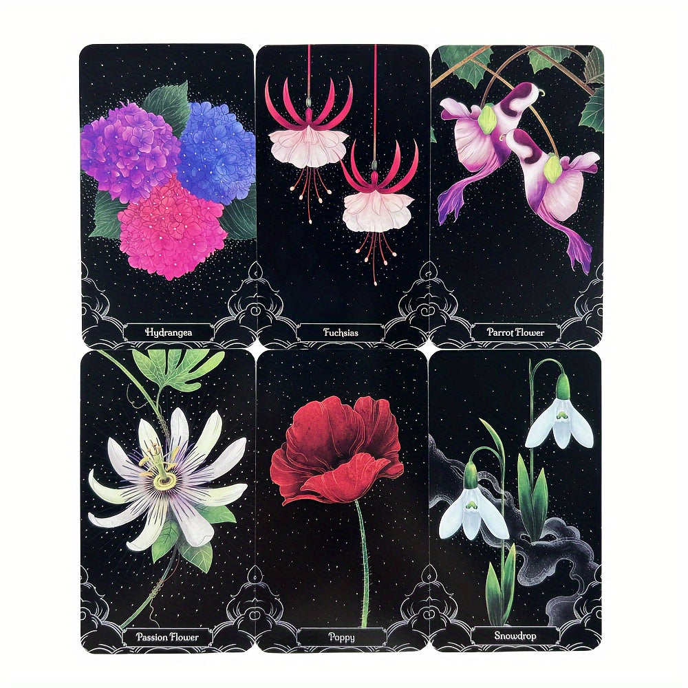 Botanical Oracle Cards - A Little Rain Theme, High-Quality Fortune Telling Tarot Deck for Parties & Leisure Games, 4.13x2.44in