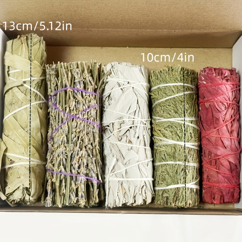 Sage Cleansing Kit | Contains White Sage, Cedarwood, Dragon's Blood Sage, Eucalyptus, And Lavender Incense Sticks | Combination Gift Set For Spiritual Energy Cleansing, Meet Different Needs | Brand: Sitting Bull