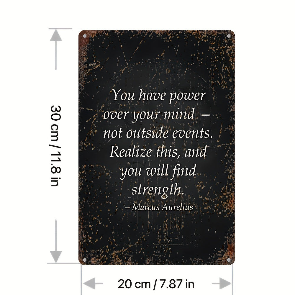 Marcus Aurelius Quote Metal Wall Art, 7.87x11.81inch Frameless Aluminum UV Print, Inspirational Philosophy Indoor/Outdoor Decor