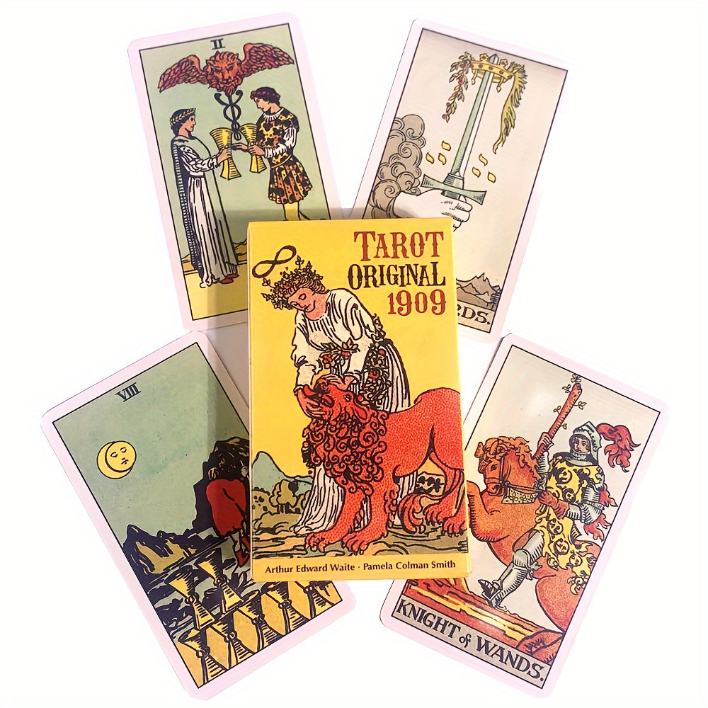 Rider Waite Tarot 1909 Standard Edition - 78 Card Oracle Deck for Divination, Paper Material Game & Accessories