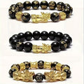 3pcs Feng Shui Lucky Bracelet Suitable for Men and Women Natural Stone Double Pixiu Design Bracelet for Wealth Attraction Obsidian Buddha Bead Six Character Mantra for Wealth Attraction Bracelet