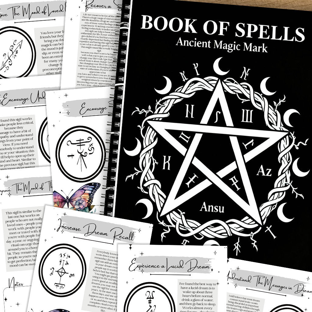 50-Page Magic Sigil Manual & Rune Journal - Occult Diary Suitable for Rune Learning, Sigil Creation, Amulet Design, Magic Symbol Collection, Occult Studies Notes, Personal Sigil Book for Wiccan, Witchcraft, Spellcraft Records