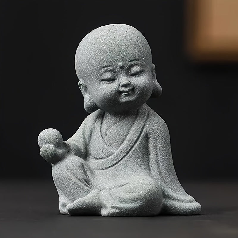 Aquatic Serenity: 1pc Buddha & Monk Figurine - ABS Resin, Fish Tank Decor for Peaceful Underwater Ambiance